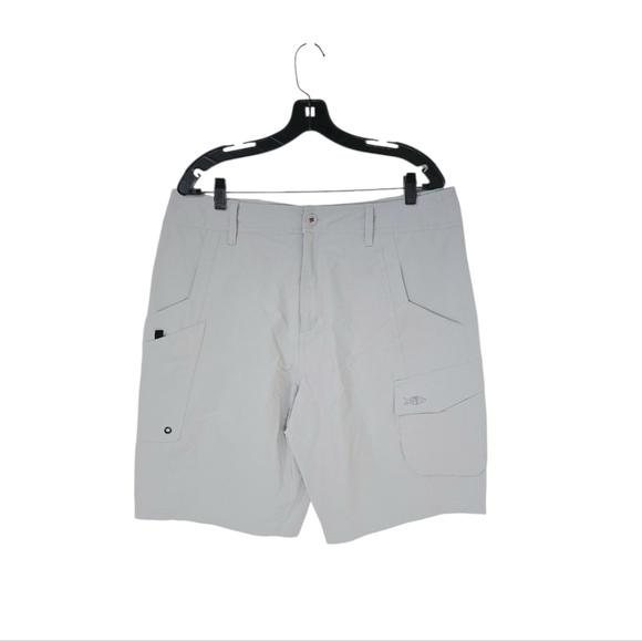 AFTCO Stealth Cargo Shorts Light Gray Men's 35X10 - Picture 1 of 14